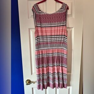 LOFT Pink Mixed Pattern Tank Dress - XL
